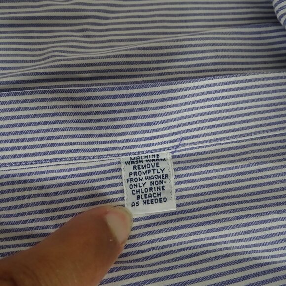 Ralph Lauren Slim Blake Blue White Stripe Button Down Shirt Men Size L Long Slv - Picture 7 of 12